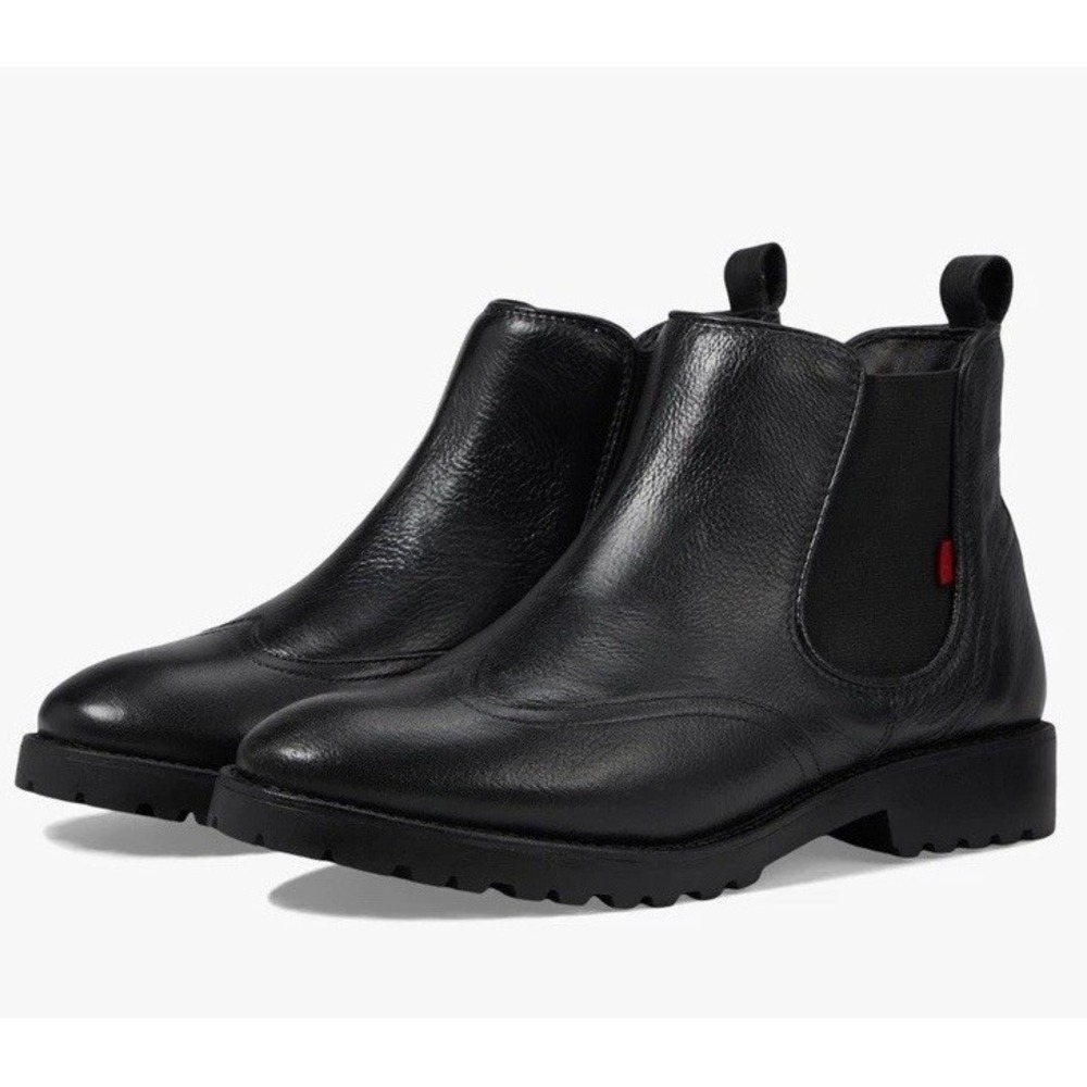 MJNY by Marc Joseph Black Leather Chelsea Ankle Boots Lug W05223-BNS Women's 8